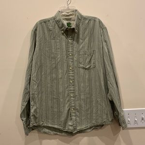 Timberland Men’s Long Sleeved Green Striped Shirt, size: L